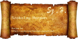 Szokolay Herman névjegykártya
